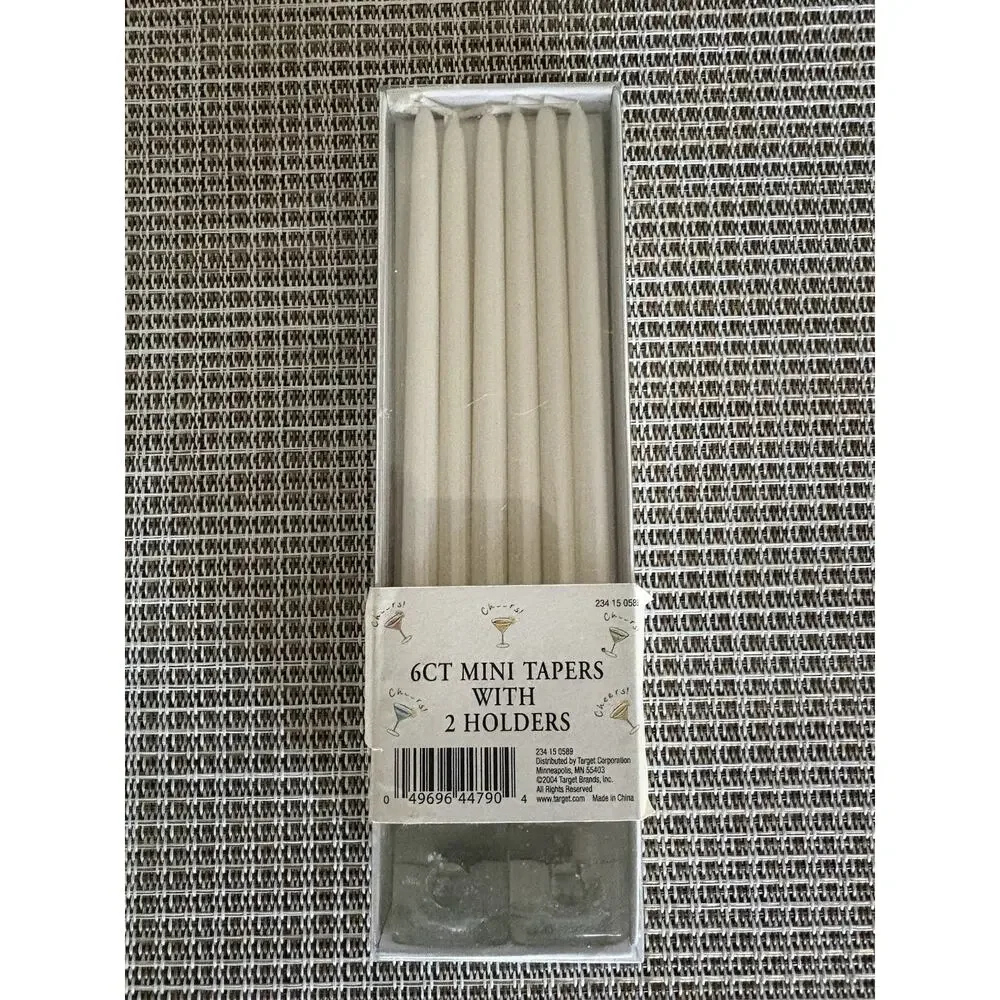 Lot of 3 Target Mini Candle Tapers 2004 Green White 6